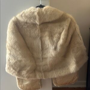 Elegant Cream Faux Fur Women's Jacket